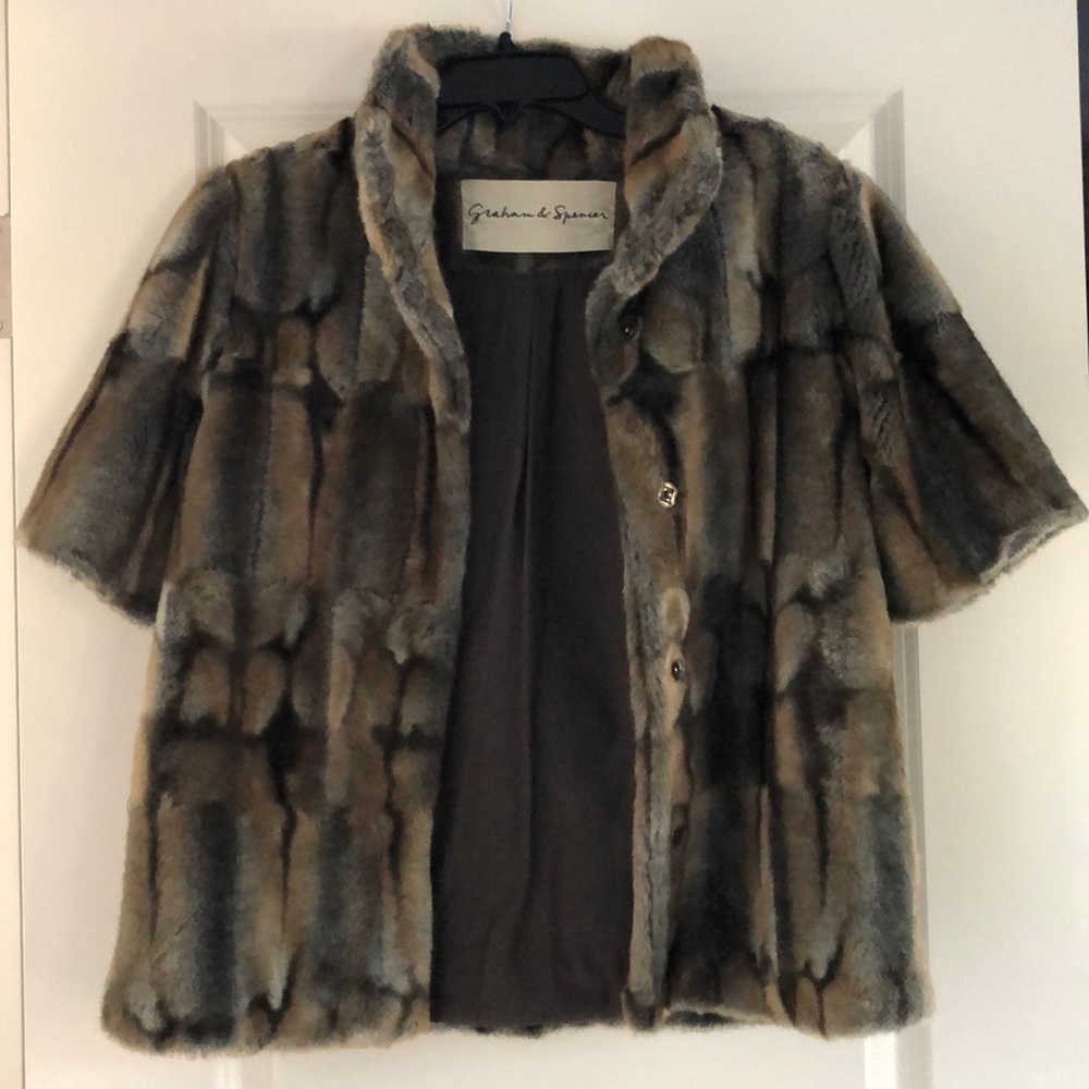 EUC graham and Spencer faux fur jacket small